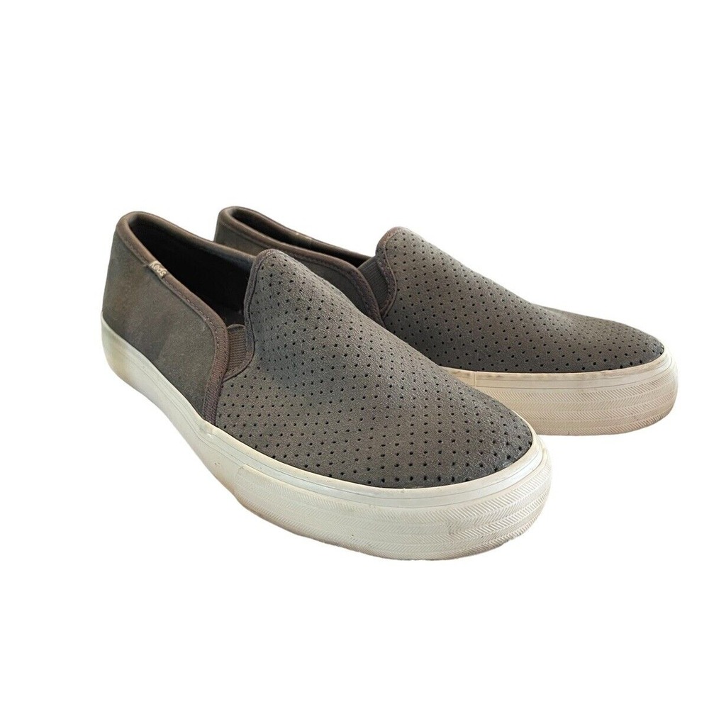Keds Double Decker Perf Gray Suede Dream Foam Slip On Sneakers Size 8.5